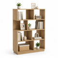 Bücherregal 120 x 30 x 180 cm Standregal 12 Fächer Eiche Holzoptik rechteckig MDF Holzwerkstoff Regal